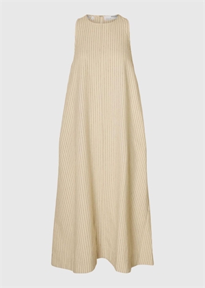 Johanne sl striped midi kjole Birch Stripes/Chestnut Selected Femme 